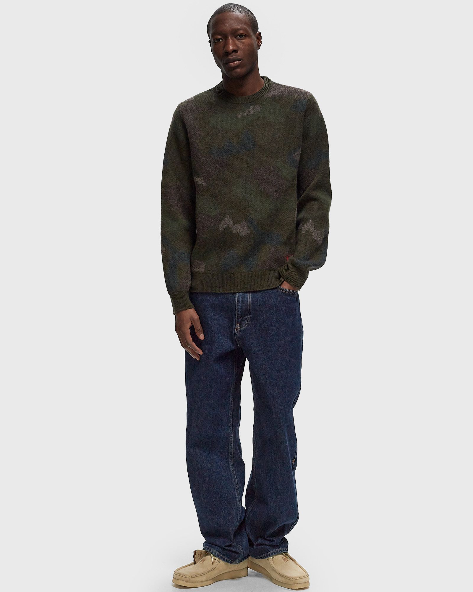 BLACK LABEL - LAMBSWOOL CAMO CREWNECK