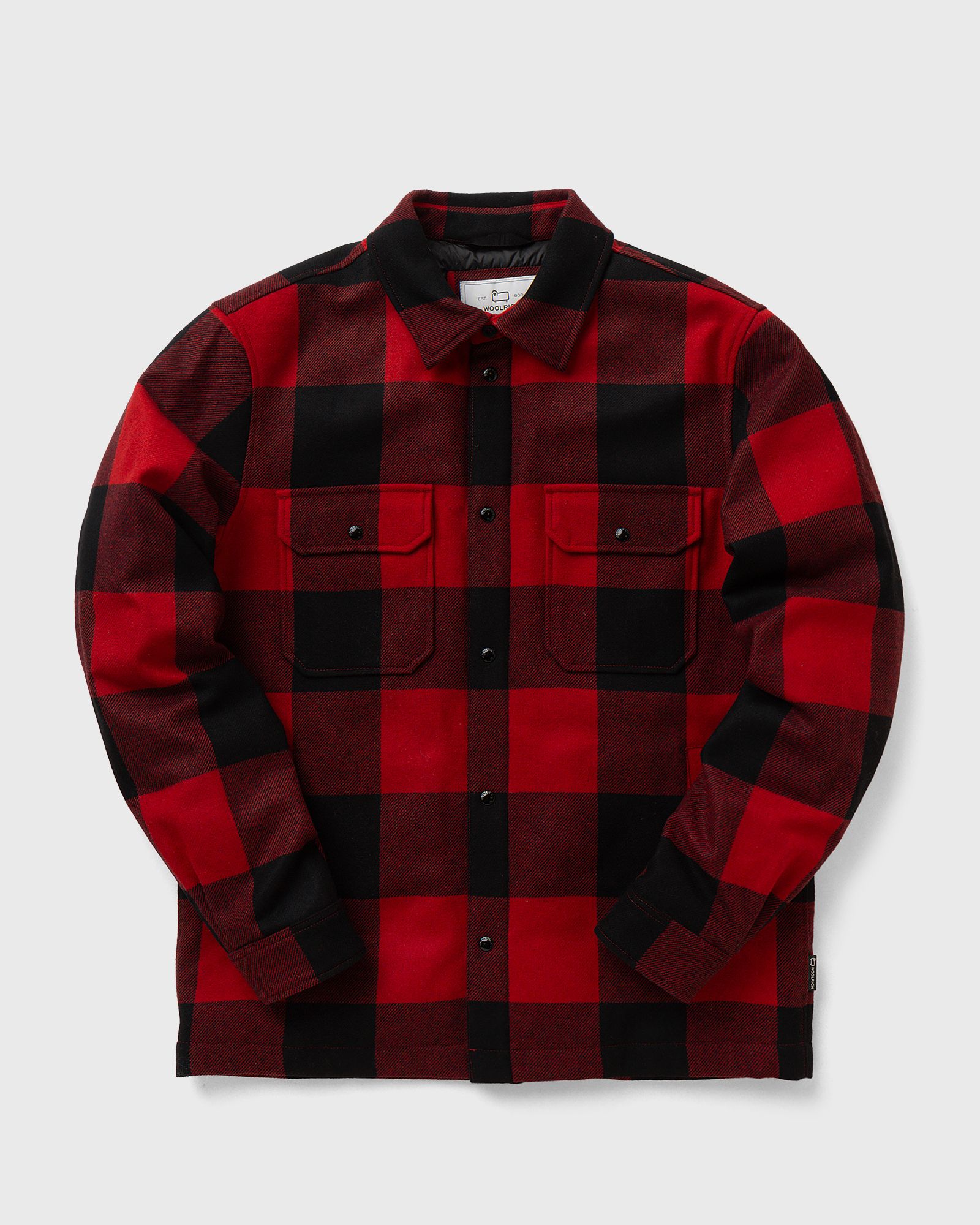 WOOLRICH - alaskan wool check overshirt men overshirts red in größe:l