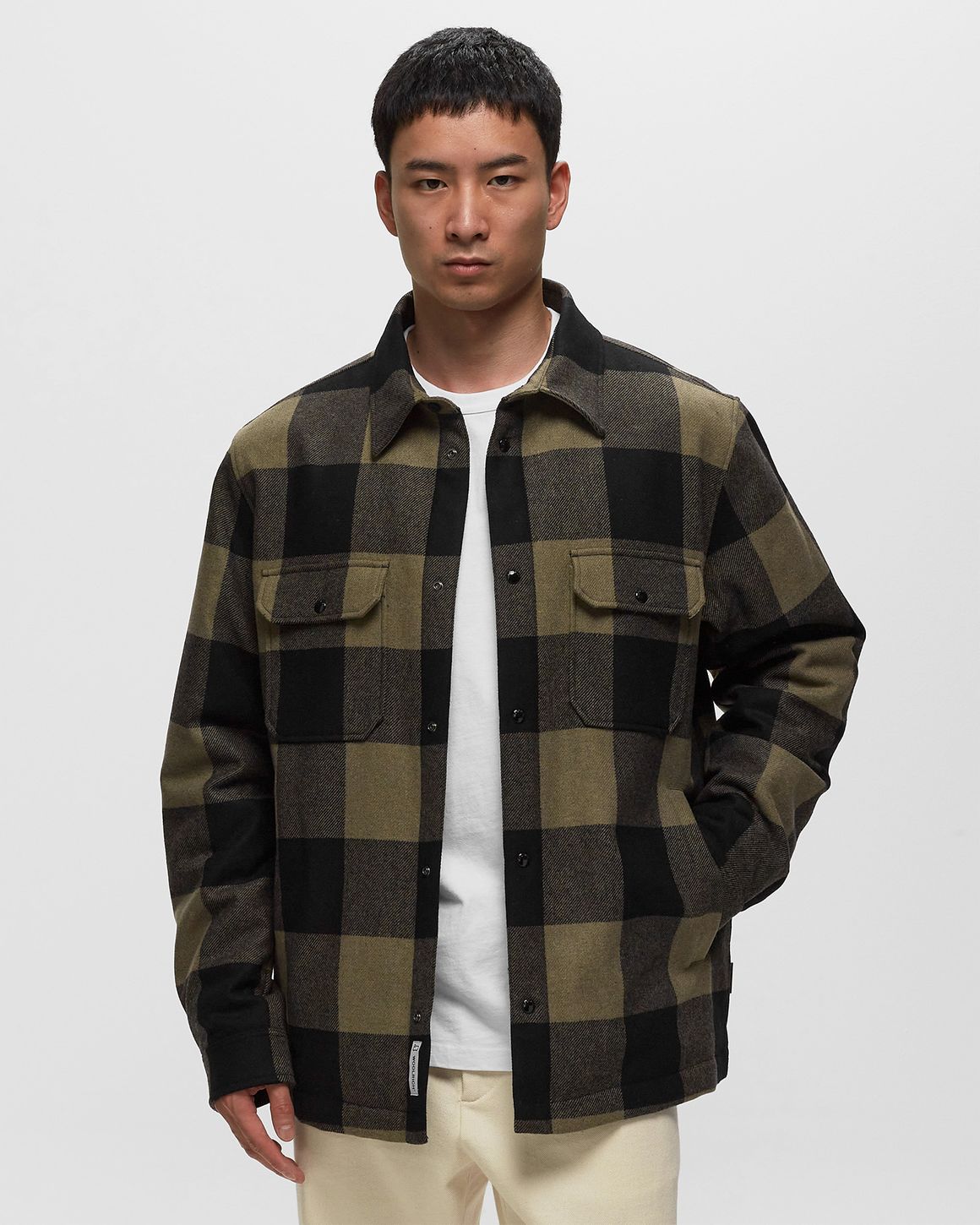 WOOLRICH ALASKAN WOOL CHECK OVERSHIRT Black/Green | BSTN Store