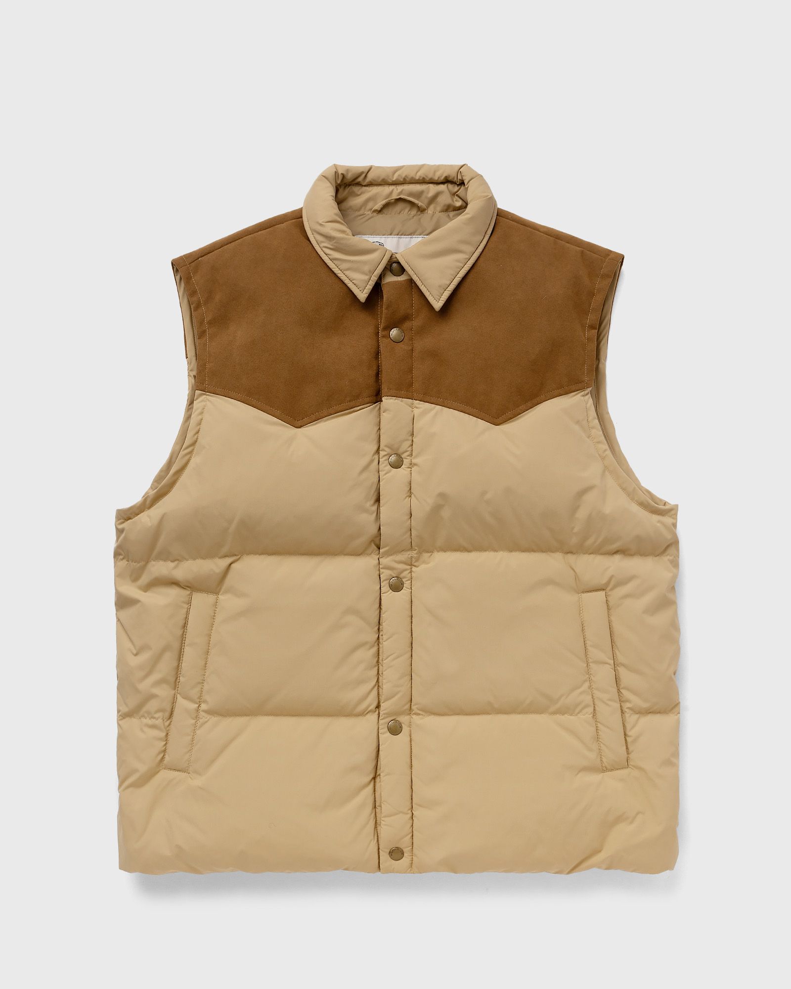 One of these Days - x woolrich puffer vest men vests beige in größe:3xl