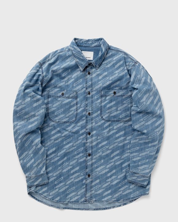 ERL DENIM JACQUARD OVERSHIRT WOVEN Blue