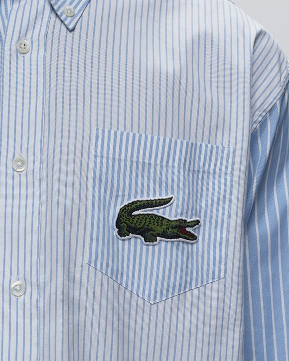 Lacoste blue and store white striped shirt