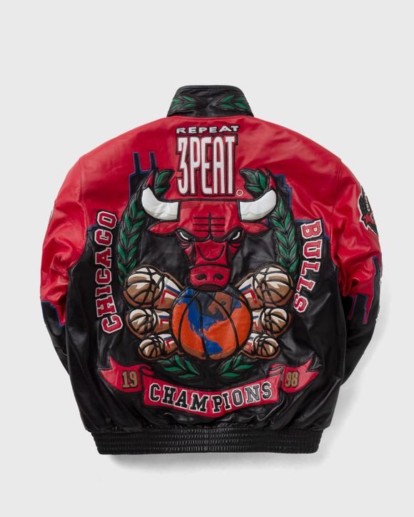 Jeff Hamilton Chicago Bulls Three Peat Leather Jacket Red BSTN Store