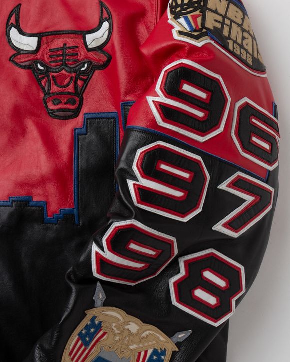 Jeff Hamilton Chicago Bulls Three-Peat Leather Jacket Red