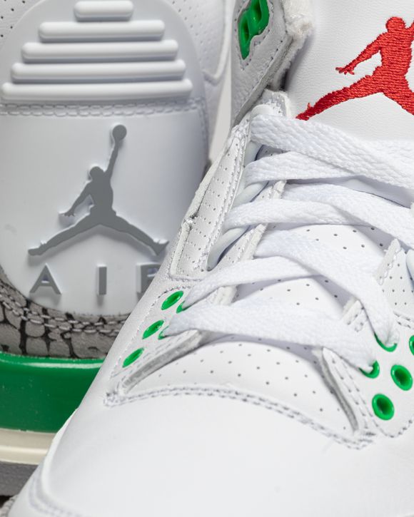 WMNS AIR JORDAN 3 RETRO 'Lucky Green' - WHITE/VARSITY RED-LUCKY GREEN