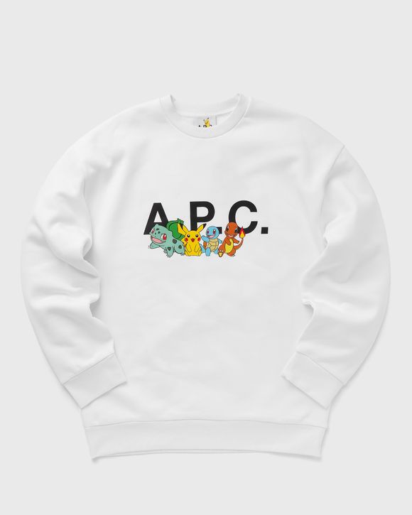 A.P.C. sweat pokémon the crew H White - AAB- BLANC