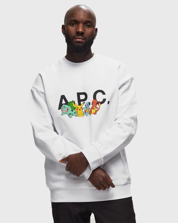 A.P.C. sweat pokémon the crew H White - AAB- BLANC