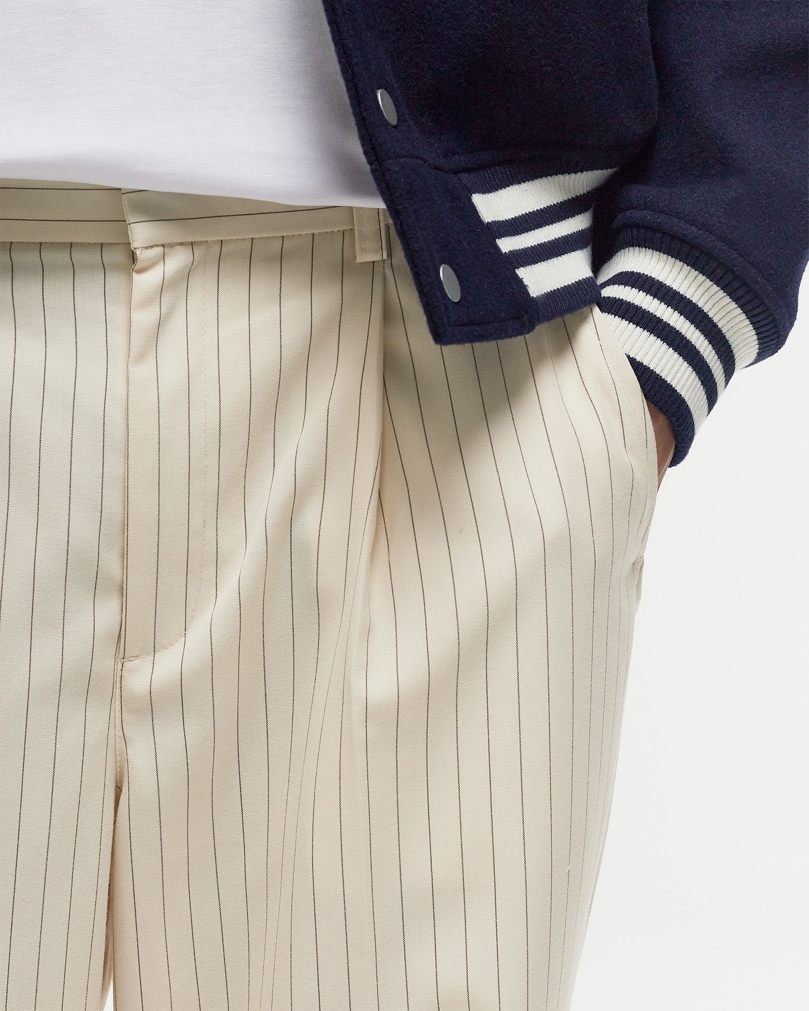 Yale Pleated Pinstripe Suit Pants