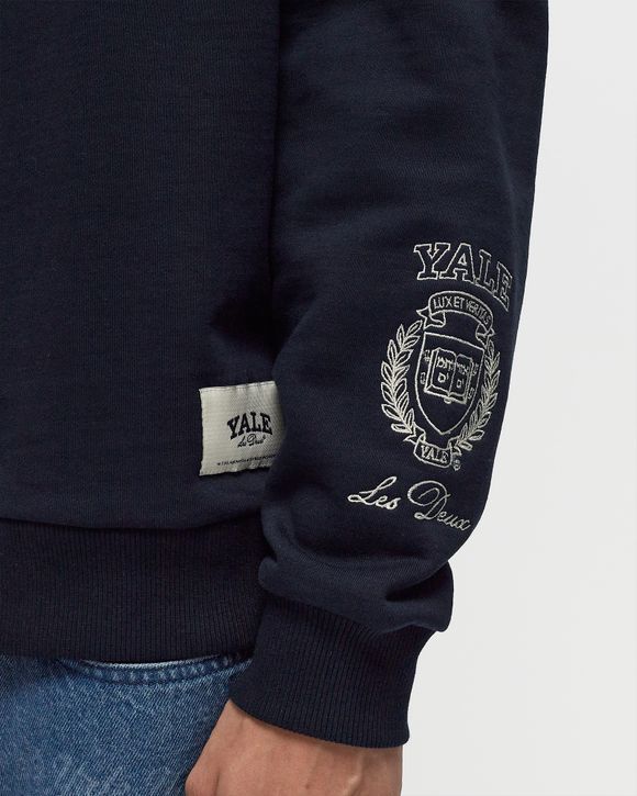 Les Deux Yale Logo Half-Zip Sweatshirt Blue | BSTN Store