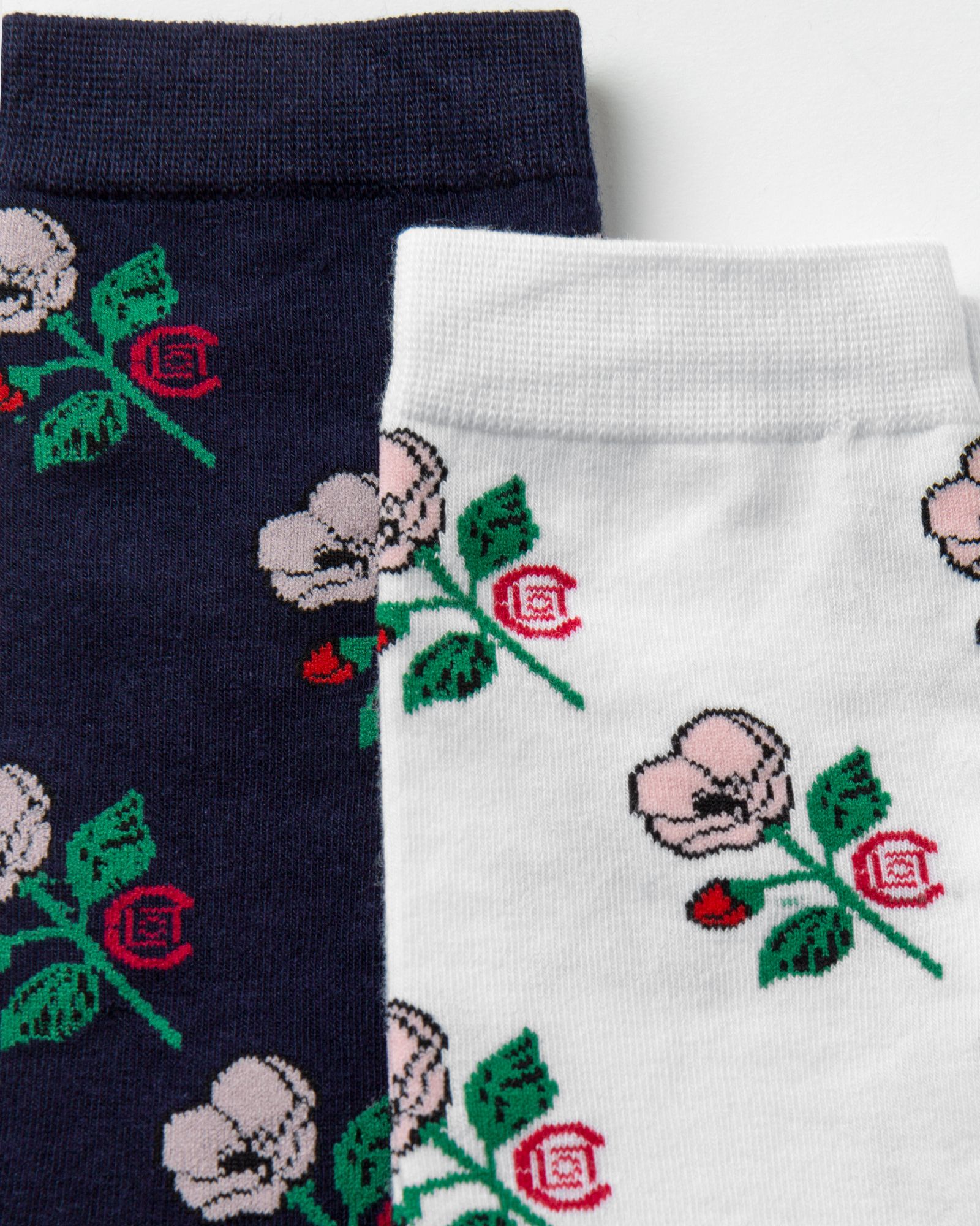 HAWAIIAN FLOWERS PATTERN SOCKS (2 PAIRS SET)