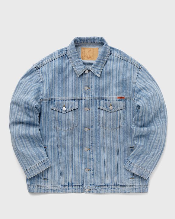 Pinstripe Boxy Denim Jackets