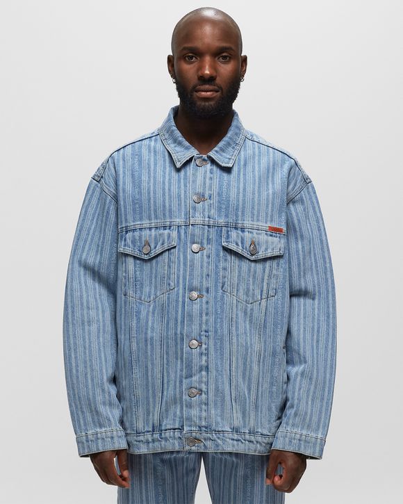 Martine Rose OVERSIZED DENIM JACKET Blue - BLUE PINSTRIPE