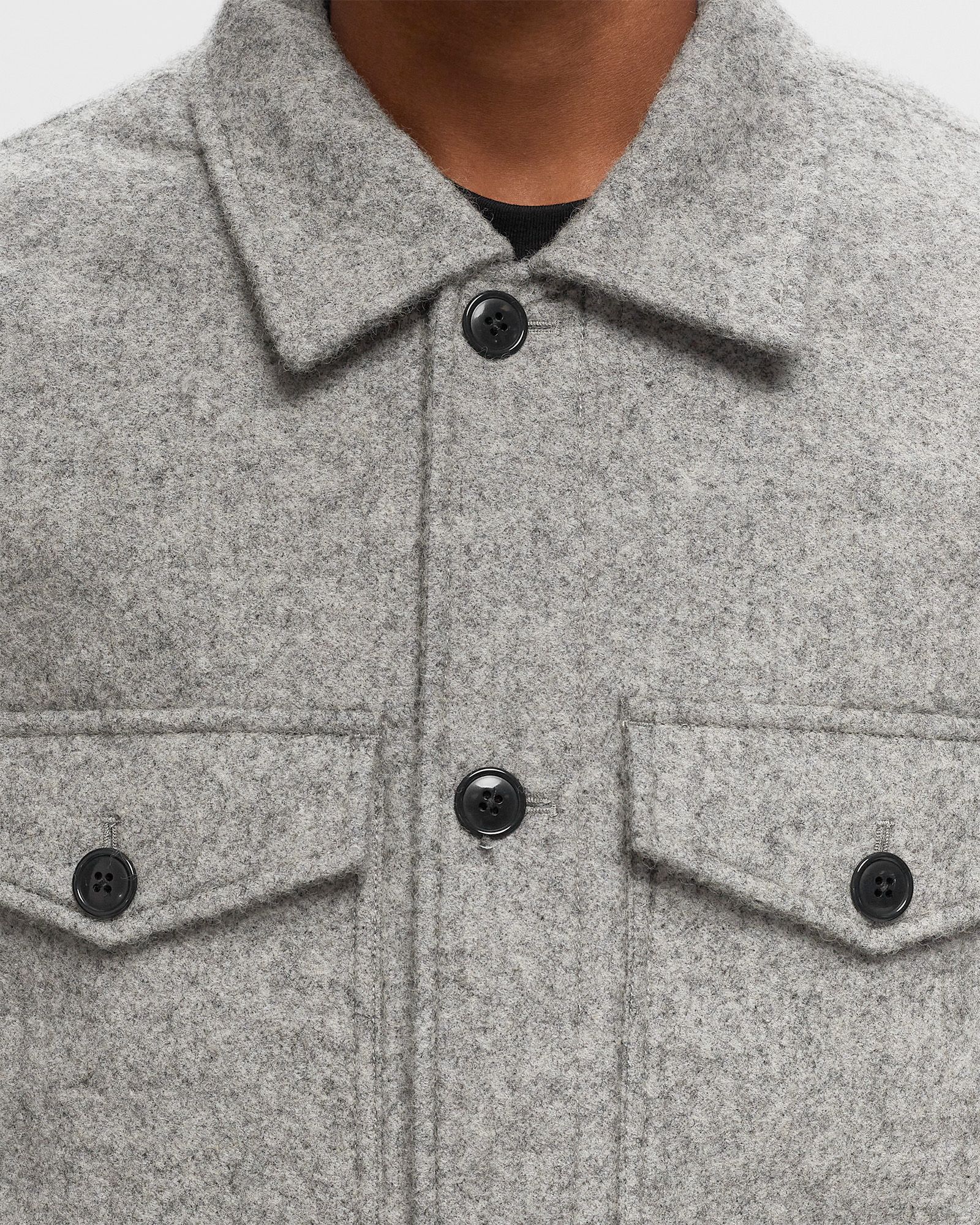 BLACK LABEL - REFLECTIVE CROPPED SHIRT JACKET