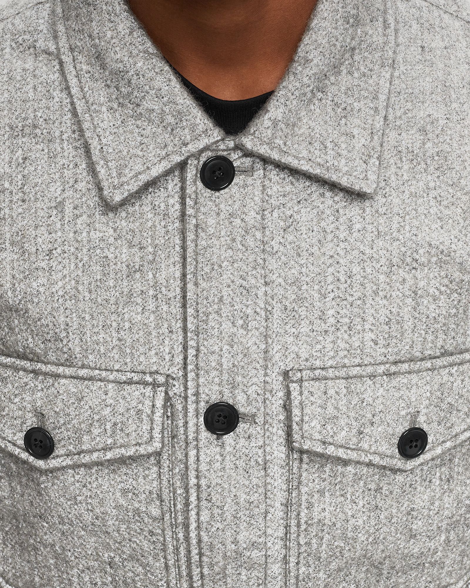 BLACK LABEL - REFLECTIVE CROPPED SHIRT JACKET