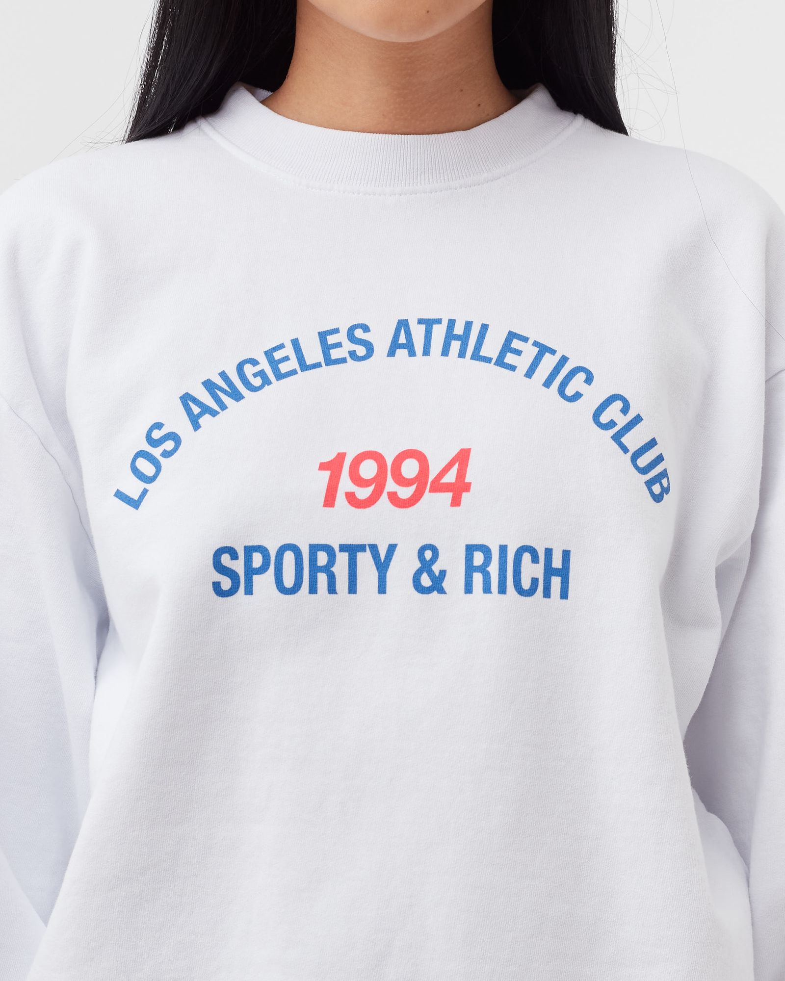 ★Sporty & Rich★ La Athletic Club Sweatshirt Mellot White C Sporty & Rich LA Athletic Club Crewneck Sweatshirt White