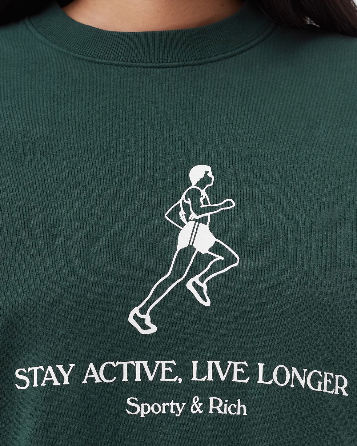 Sporty Rich Live Longer Crewneck Sweatshirt Green BSTN Store