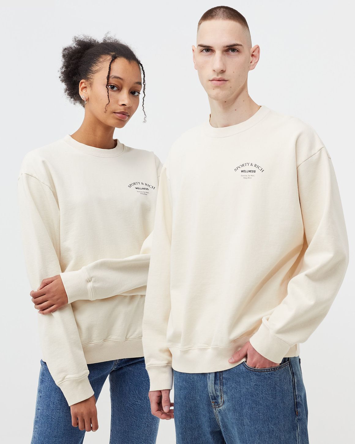 スウェット・トレーナー Sporty & Rich Wellness Studio Crewneck CR441CR Sporty & Rich Wellness Studio Crewneck White | BSTN Store