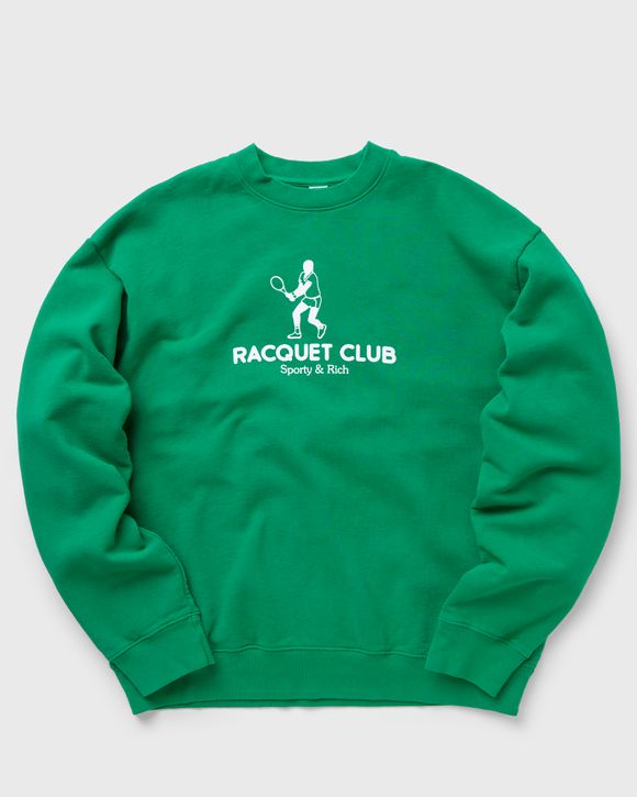 Sporty & Rich SERIF LOGO POLAR HOODIE Green - VERDE/WHITE