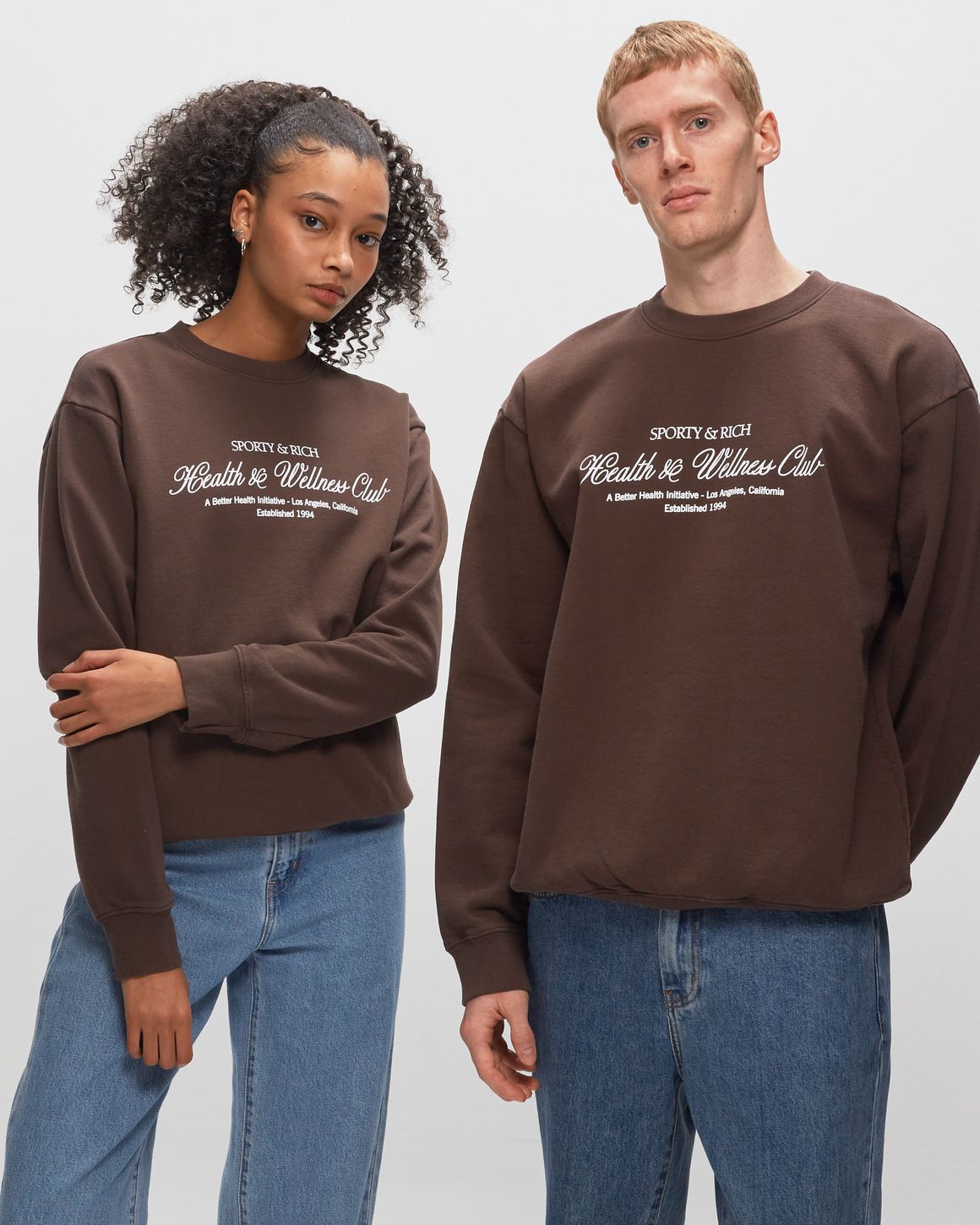 Sporty & Rich H&W Club Crewneck Brown | BSTN Store