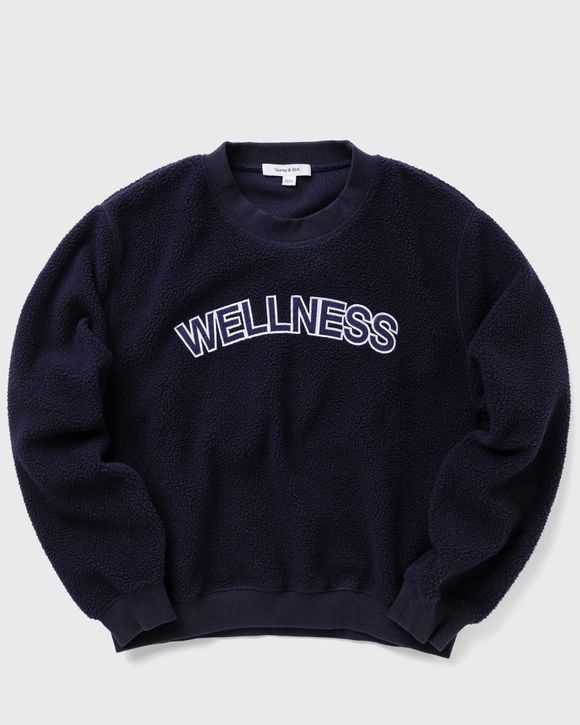 Sporty & Rich WMNS Sherpa Fleece Cropped Crewneck Blue - NAVY