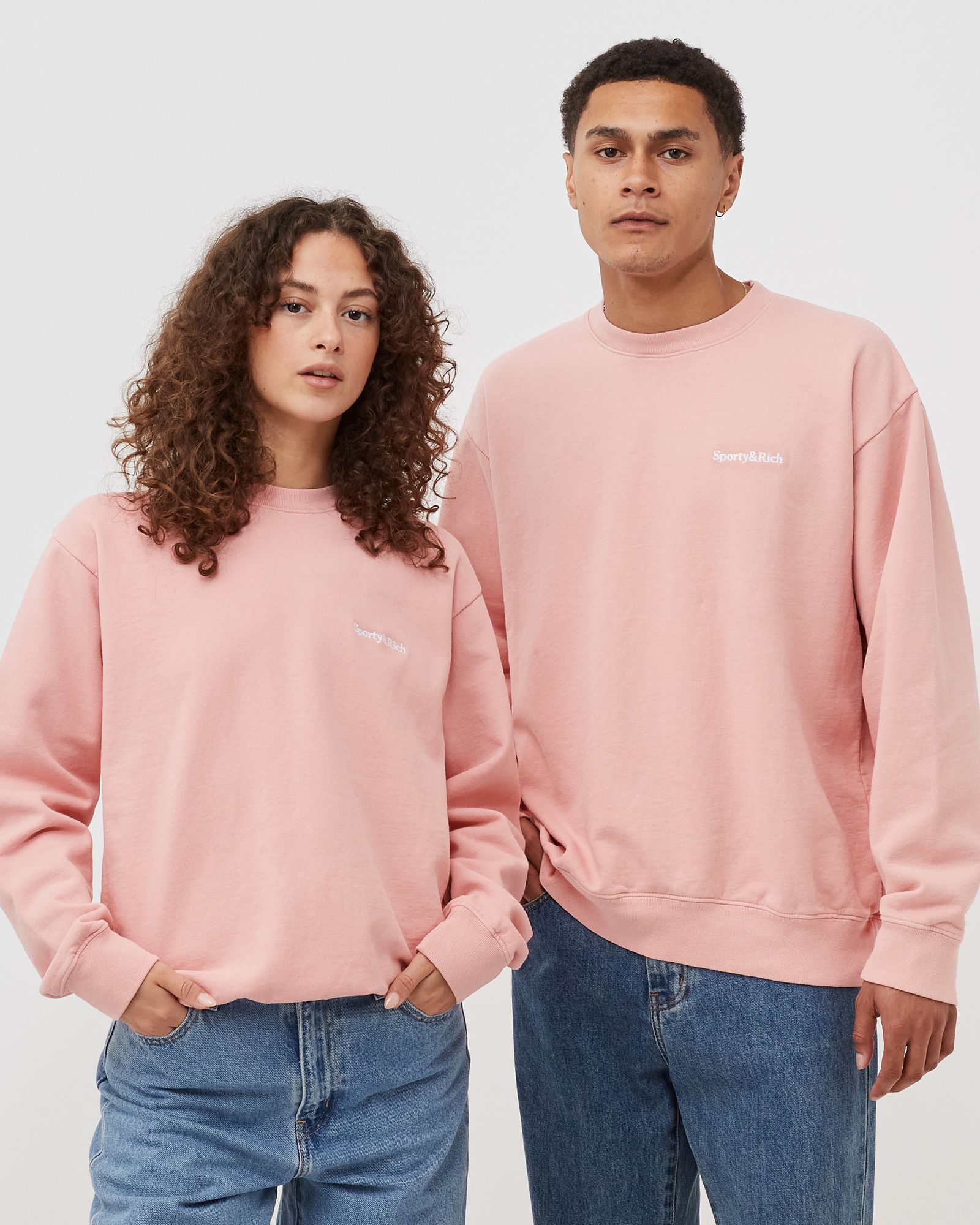 Serif Embroidered Crewneck