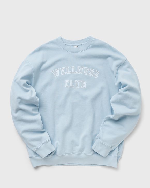 Sporty & Rich Wellness Club Flocked Crewneck Blue - BABY BLUE/WHITE