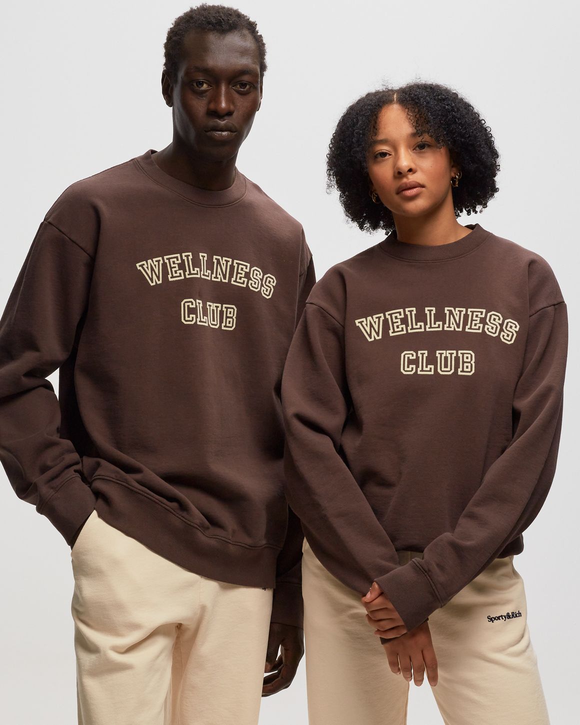 ★Sporty & Rich★ Wellness Club Flocked Crew Neck Black CRAW Sporty & Rich - Wellness Club Flocked Crewneck | HBX