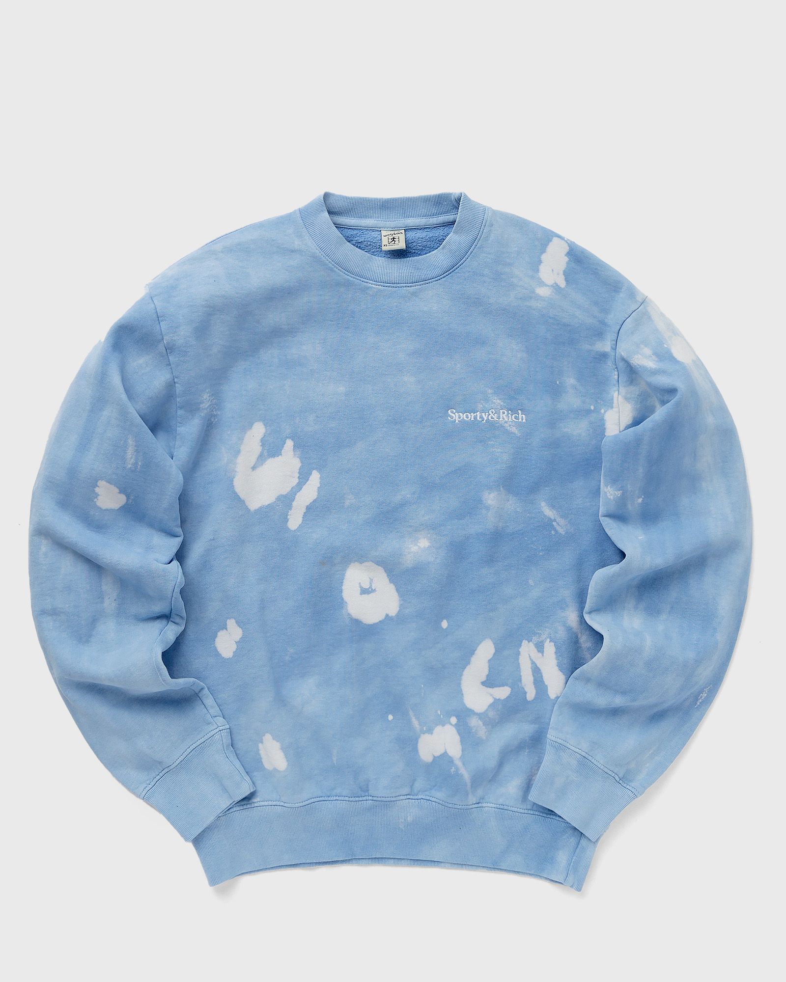 Serif Logo Embroidered Tie Dye Crewneck