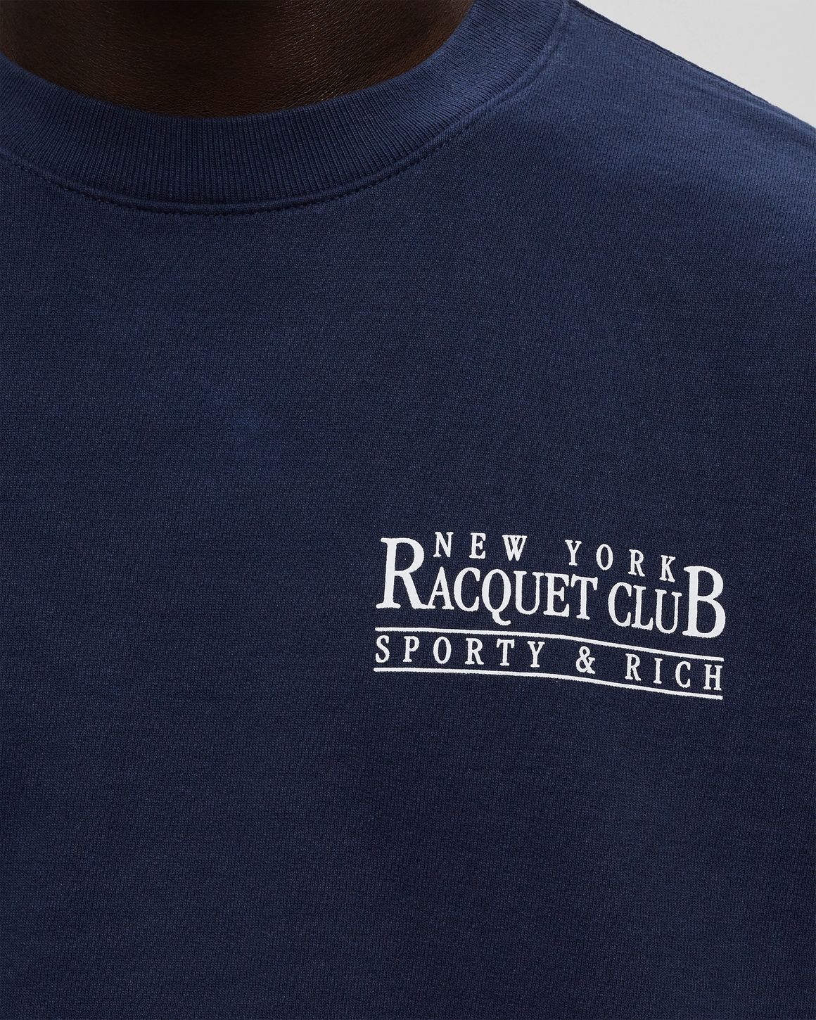 スウェット・トレーナー Sporty & Rich Racket Club Logo Man to Man Navy CR922NA CR922 eyJidWNrZXQiOiJic3RuLWltYWdlLX