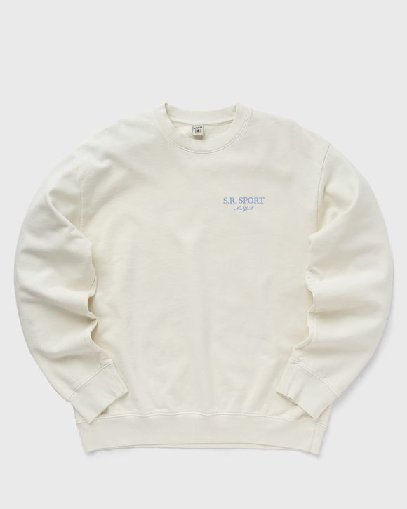 Sporty & Rich Wimbledon Crewneck White - MILK/WASHED HYDRANGEA