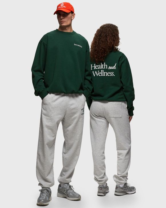 ★Sporty & Rich★ New Health Slogan Print Sweatshirt Forest NY94CREWNECKFOREST_CREAM-1.jpg