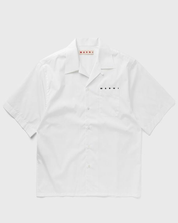 Rhude Men's Twill Striped Mechanic Shirt - White Black - Size Large