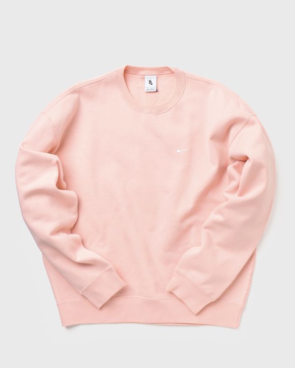 Nike NikeLab Solo Swoosh Fleece Crew Pink BLEACHED CORAL WHITE