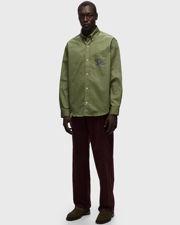 Drôle de Monsieur La Chemise Slogan Esquisse Green - LKK / LIGHT KHAKI