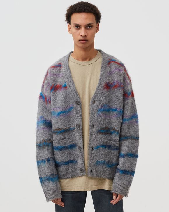 John Elliott MOHAIR JACQUARD CARDIGAN Grey | BSTN Store