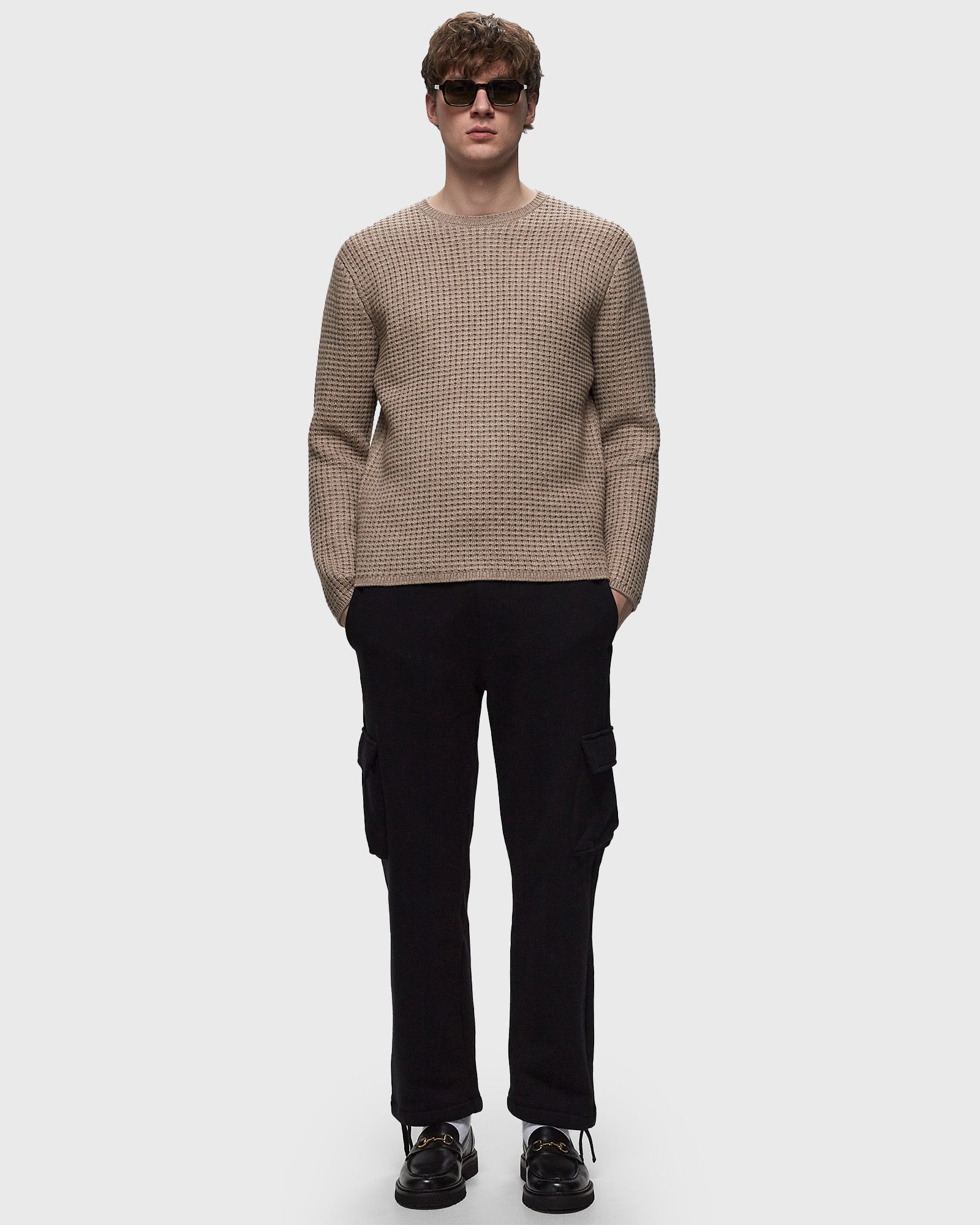 WOOL WAFFLE KNIT CREW