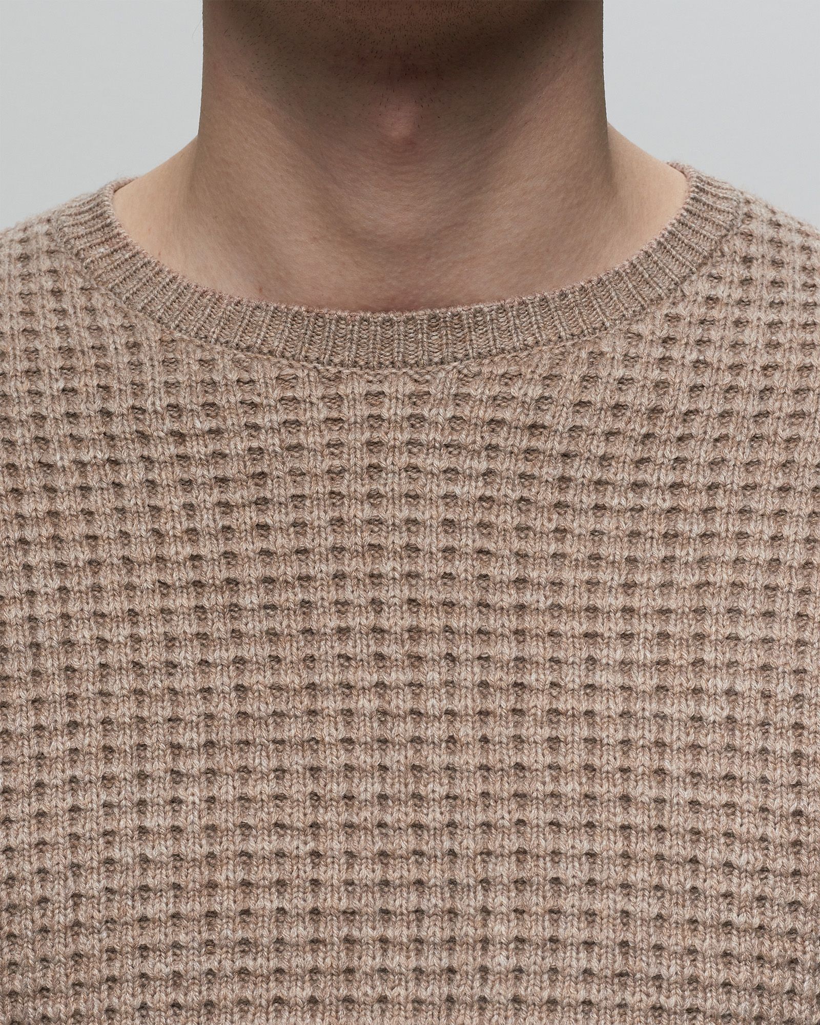 WOOL WAFFLE KNIT CREW