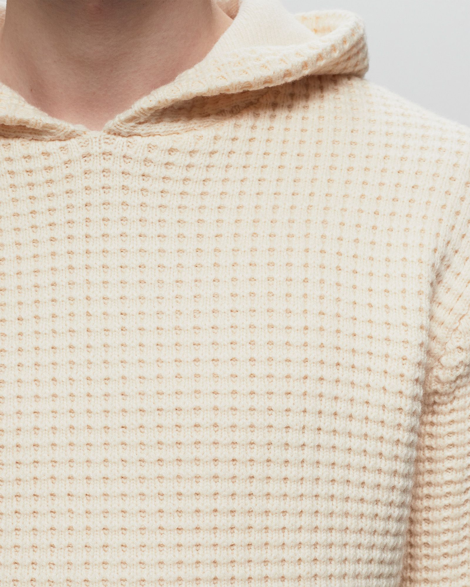 WOOL WAFFLE KNIT PONCHO