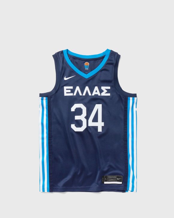 Tokyo Antetokounmpo 34 Team Greece Basketball Jersey Blue White