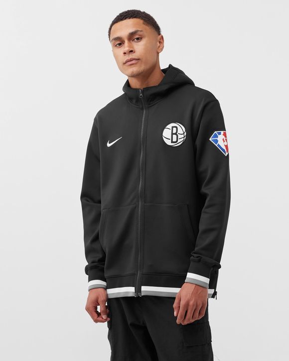 Nike Brooklyn Nets Nike Showtime Zip Hoodie Black BLACK WHITE DARK STEEL GREY WHITE