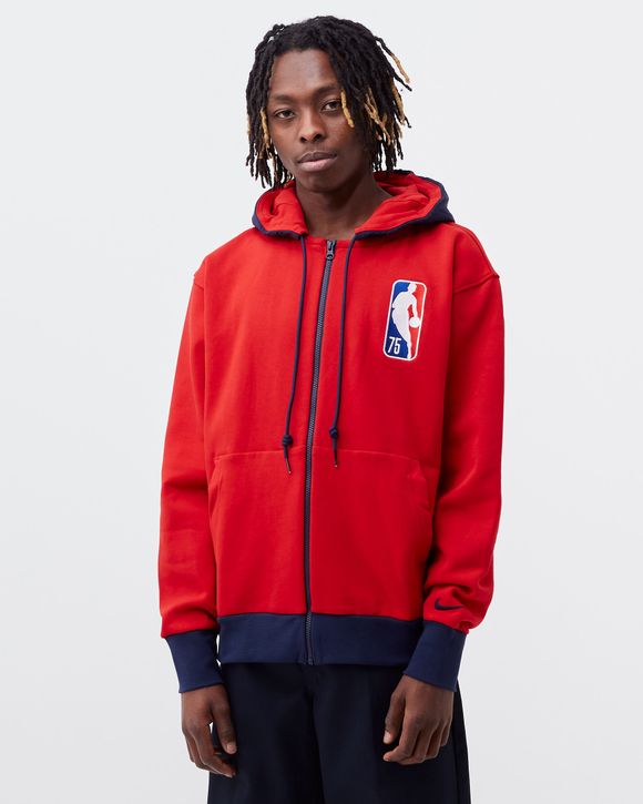 Men's Nike Red/Navy Brooklyn Nets 2021/22 City Edition Courtside Heavyweight Fleece Full-Zip Hoodie