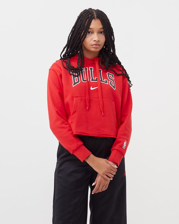 Nike WMNS Chicago Bulls Essential NBA Fleece Pullover Hoodie Red UNIVERSITY RED