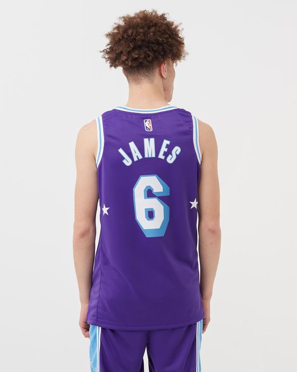 Men's Los Angeles Lakers LeBron James Nike Purple City Edition Swingman  Jersey