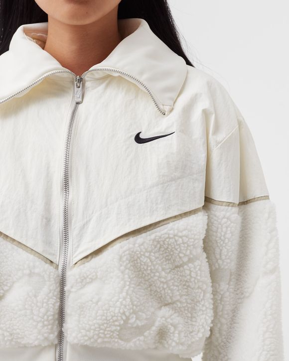 Nike WMNS Icon Clash Fleece Jacket White - SAIL/SAIL/RATTAN/BLACK