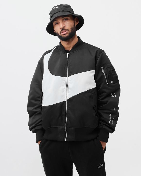 Nike Swoosh Therma-FIT Synthetic-Fill Bomber Black - BLACK/PHOTON  DUST/PHOTON DUST
