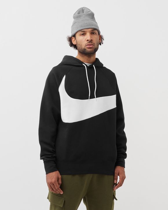 Nike Swoosh Tech Fleece Hoodie Black - BLACK/WHITE/WHITE