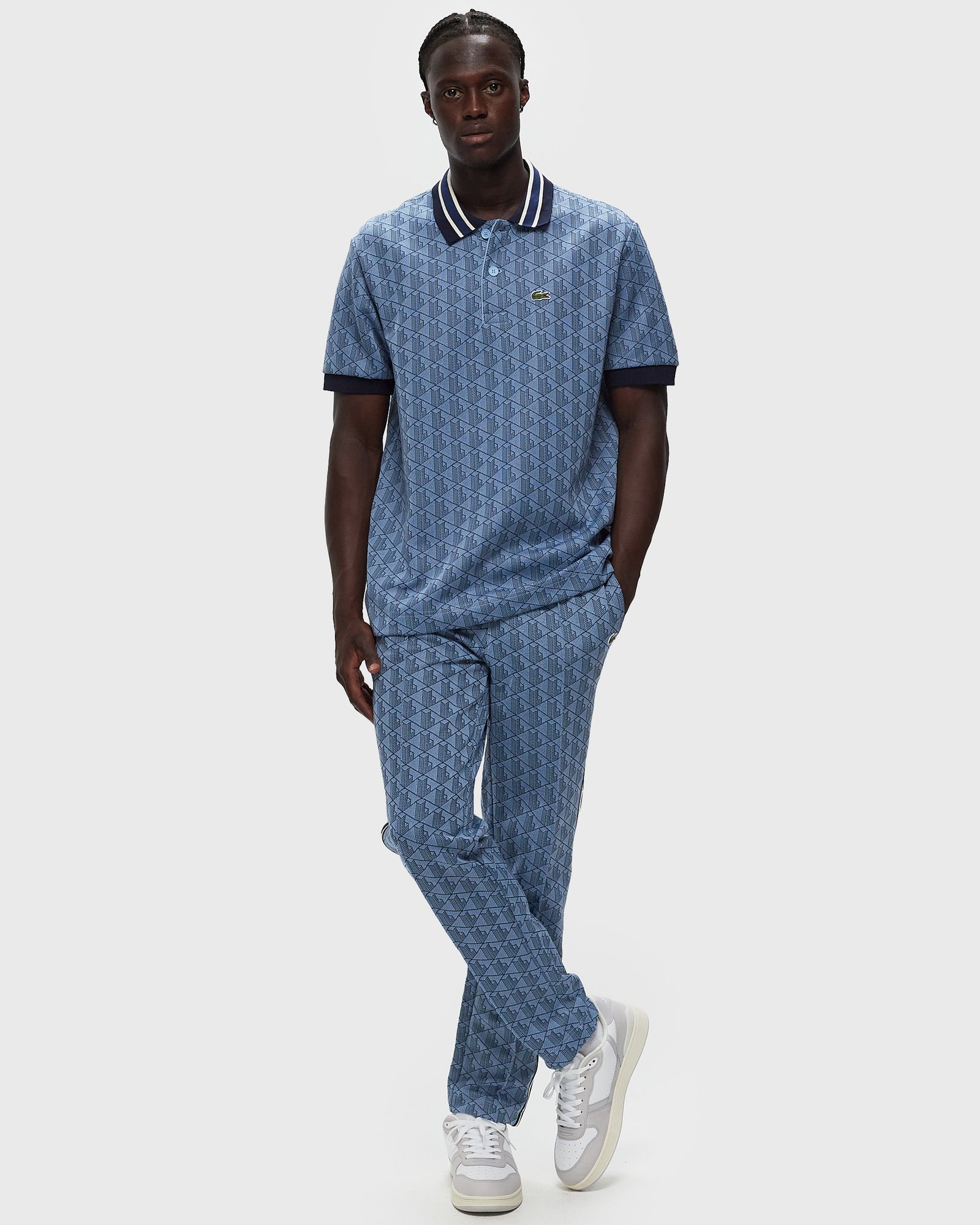 Contrast Collar Monogram Polo Shirt