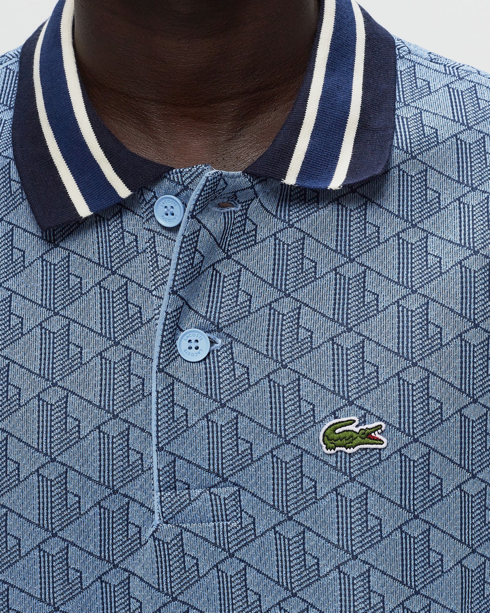 Contrast Collar Monogram Polo Shirt