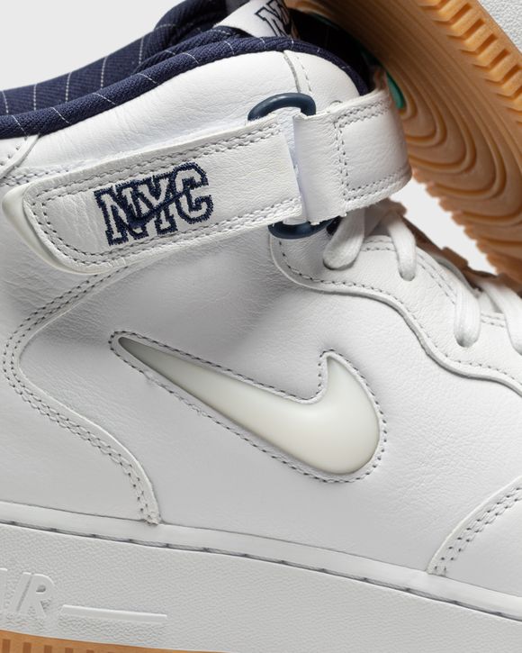 Nike Air Force 1 Mid Jewel 'NYC WHITE' White - WHITE/WHITE-MIDNIGHT  NAVY-GUM YELLOW