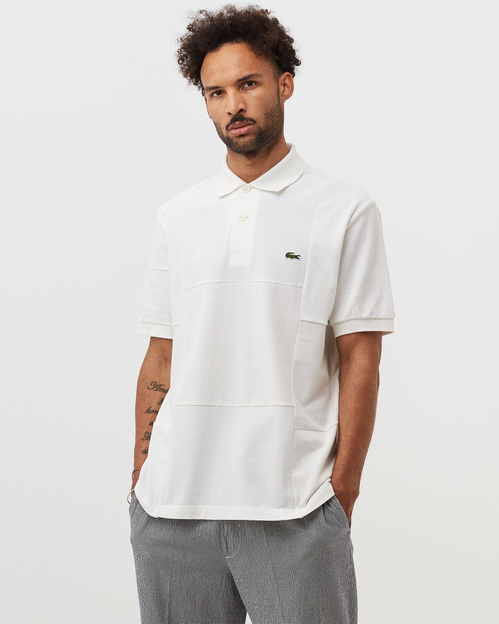 SHORT SLEEVED RIBBED COLLAR SHIRT